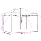 Tenda da Festa Pieghevole Pop-Up Bordò 410x279x315 cm