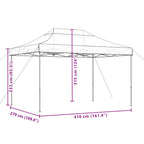 Tenda da Festa Pieghevole Pop-Up Marrone 410x279x315 cm