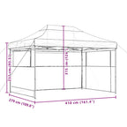 Tendone per Feste Pieghevole Pop-Up con 3 Pareti Nero