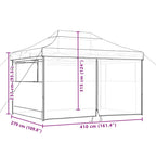 Tendone per Feste Pieghevole Pop-Up con 4 Pareti Arancione