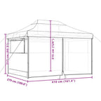 Tendone per Feste Pieghevole Pop-Up con 4 Pareti Nero