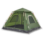 Tenda a Cupola da Campeggio 5 Persone Verde a Rilascio Rapido