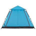 Tenda a Cupola da Campeggio 5 Persone Blu a Rilascio Rapido