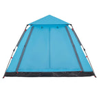 Tenda a Cupola da Campeggio 5 Persone Blu a Rilascio Rapido