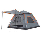 Tenda a Cupola 5 Persone Grigio e Arancione a Rilascio Rapido