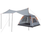 Tenda a Cupola 5 Persone Grigio e Arancione a Rilascio Rapido