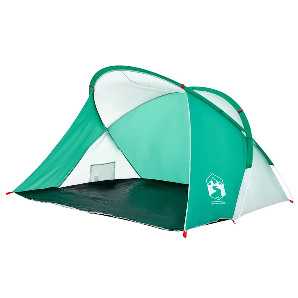 Tenda da Spiaggia 2 Persone Pop-Up Verde Mare Impermeabile