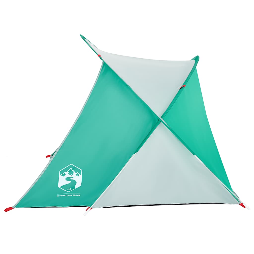 Tenda da Spiaggia 2 Persone Pop-Up Verde Mare Impermeabile