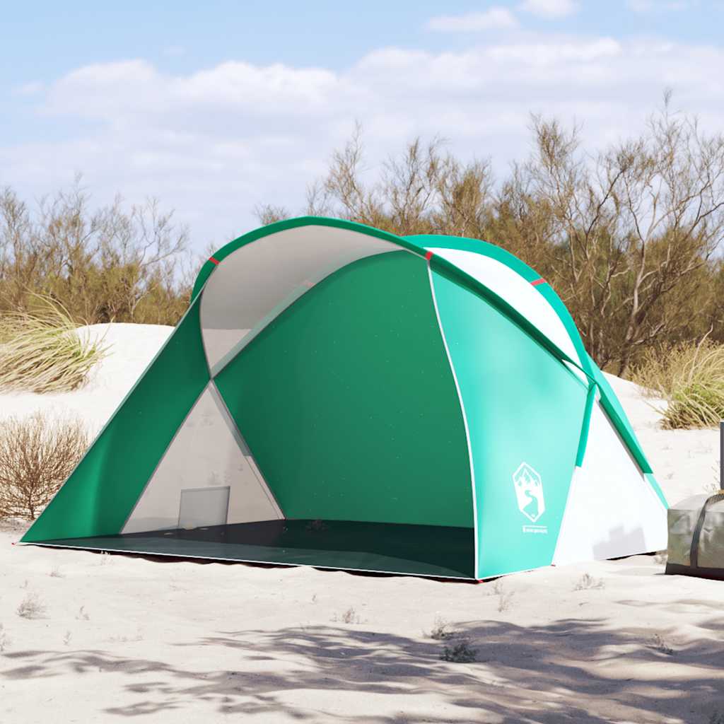 Tenda da Spiaggia 2 Persone Pop-Up Verde Mare Impermeabile