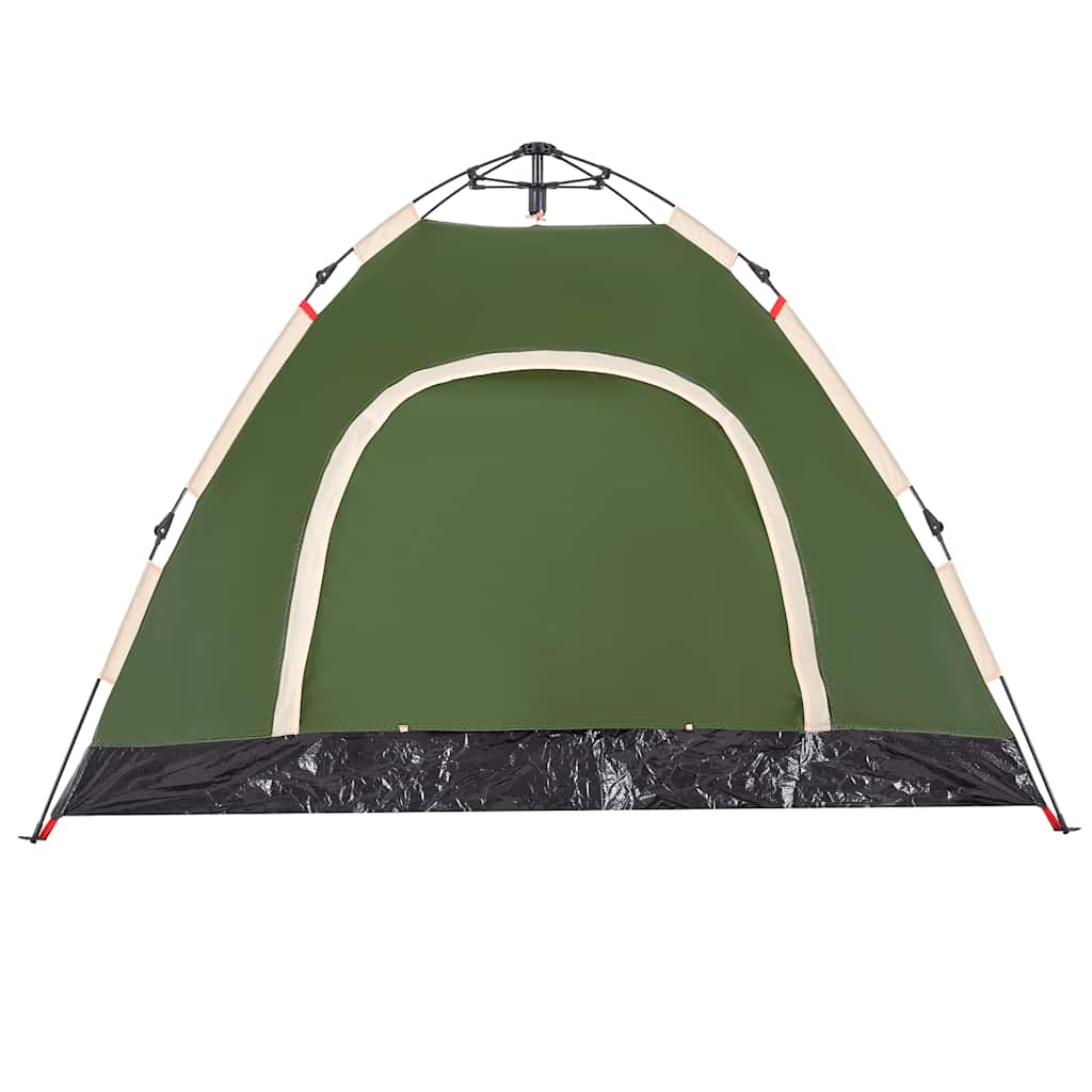 Tenda da Campeggio 3 Persone Verde a Rilascio Rapido