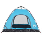 Tenda da Campeggio 3 Persone Blu a Rilascio Rapido