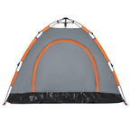 Tenda Campeggio 3 Persone Grigio e Arancione a Rilascio Rapido
