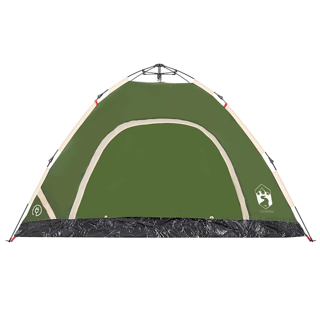 Tenda da Campeggio 4 Persone Verde a Rilascio Rapido