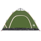 Tenda da Campeggio 4 Persone Verde a Rilascio Rapido