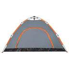 Tenda Campeggio 4 Persone Grigio e Arancione a Rilascio Rapido