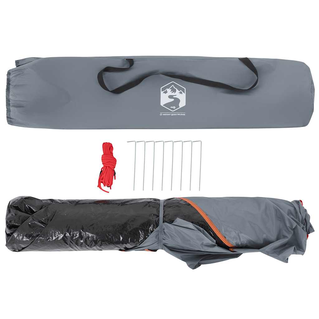 Tenda Campeggio 5 Persone Grigio e Arancione a Rilascio Rapido