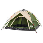 Tenda a Cupola da Campeggio 4 Persone Verde a Rilascio Rapido