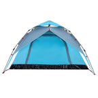 Tenda a Cupola da Campeggio 4 Persone Blu a Rilascio Rapido