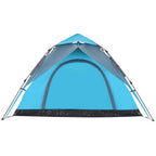 Tenda a Cupola da Campeggio 5 Persone Blu a Rilascio Rapido