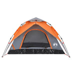 Tenda a Cupola 5 Persone Grigio e Arancione a Rilascio Rapido