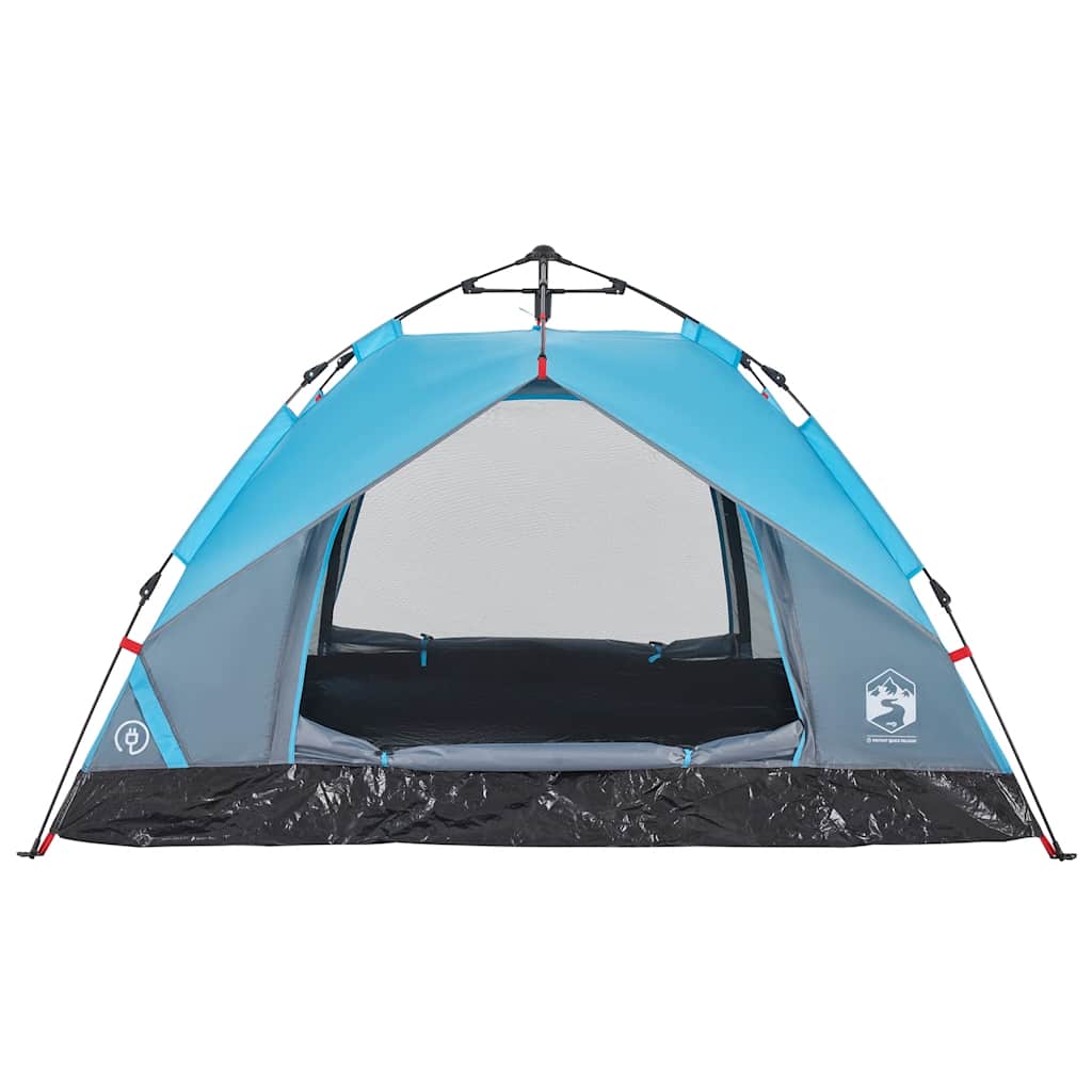 Tenda a Cupola da Campeggio 2 Persone Blu a Rilascio Rapido