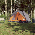 Tenda a Cupola 2 Persone Grigio e Arancione a Rilascio Rapido