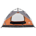 Tenda a Cupola 2 Persone Grigio e Arancione a Rilascio Rapido