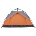 Tenda a Cupola 2 Persone Grigio e Arancione a Rilascio Rapido