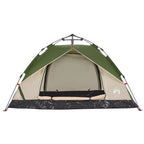 Tenda a Cupola da Campeggio 3 Persone Verde a Rilascio Rapido