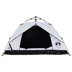 Tenda 3 Persone Bianca in Tessuto Oscurante a Rilascio Rapido