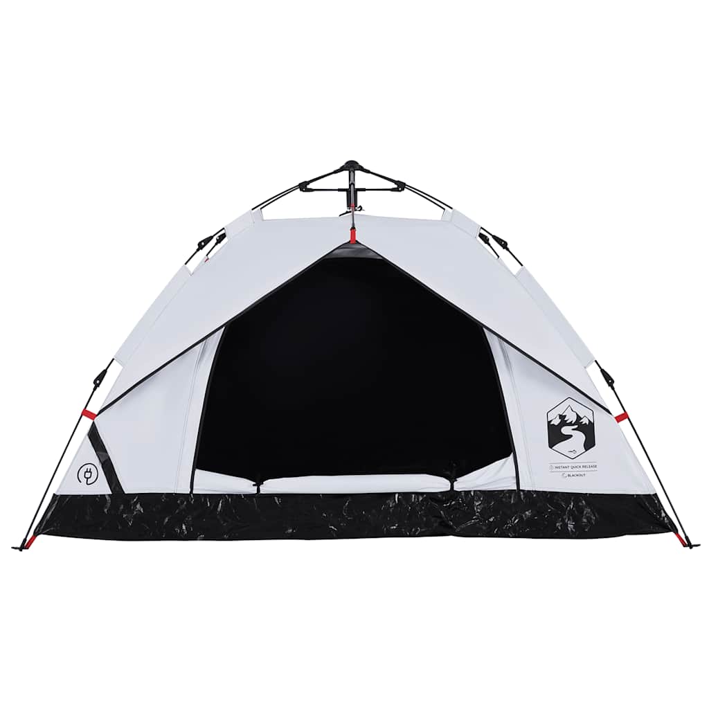 Tenda 3 Persone Bianca in Tessuto Oscurante a Rilascio Rapido