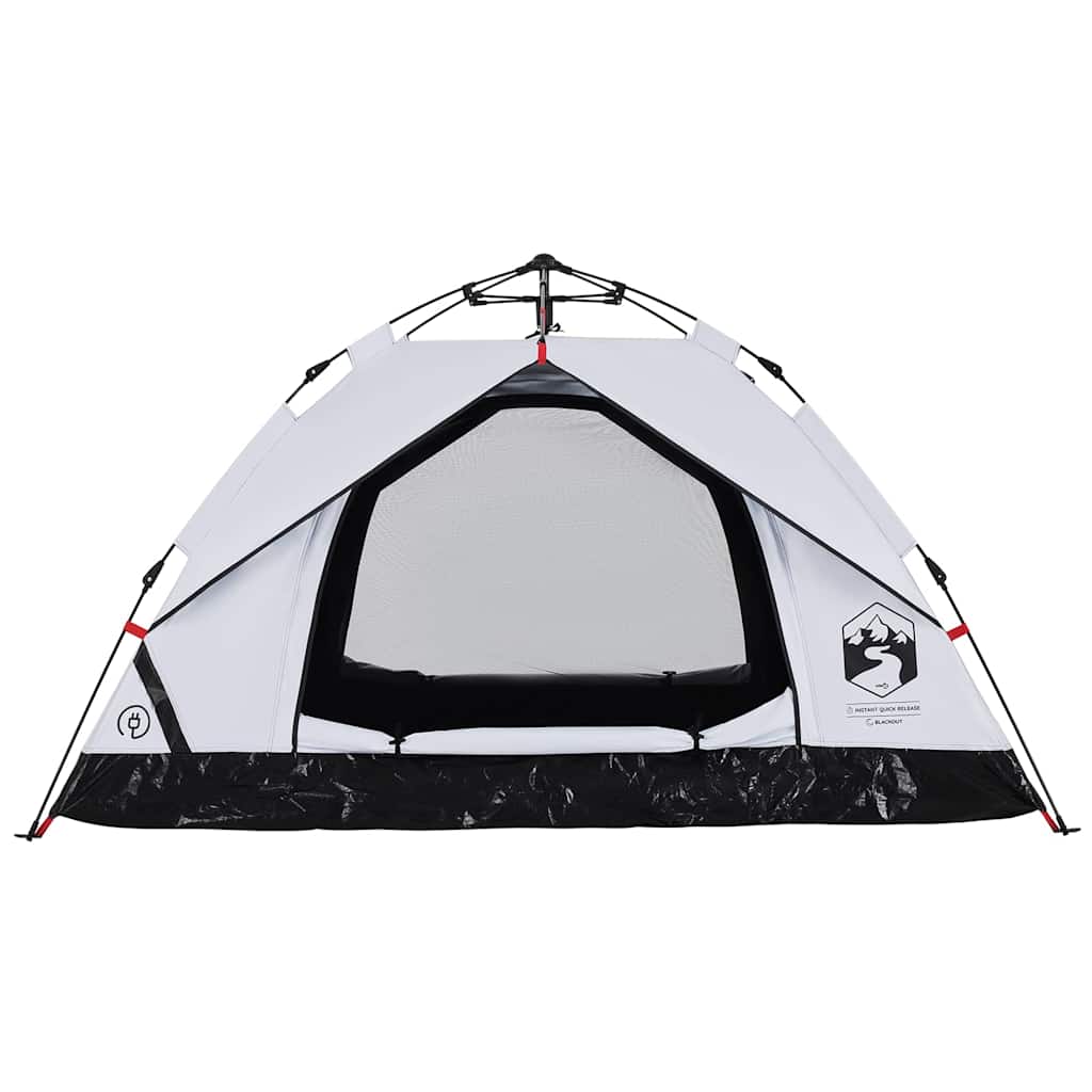 Tenda 3 Persone Bianca in Tessuto Oscurante a Rilascio Rapido