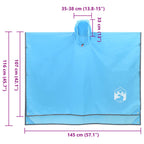 Poncho Antipioggia con Cappuccio Design 2 in 1 Blu 223x145 cm