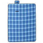 Tovaglia da Picnic Pieghevole A Quadri Blu 200x150 cm Velluto