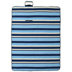 Tovaglia Picnic Pieghevole Onde Blu e Bianco 200x150 cm Velluto