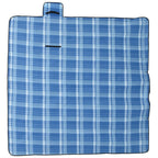 Tovaglia da Picnic Pieghevole A Quadri Blu 200x200 cm Velluto