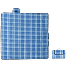 Tovaglia da Picnic Pieghevole A Quadri Blu 200x200 cm Velluto