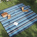 Tovaglia Picnic Pieghevole Strisce Blu e Bianco 200x200 Velluto
