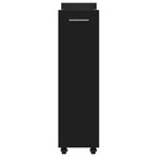 Mobile con Ruote Nero 60x22x79 cm in Legno Multistrato