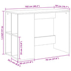 Scrivania Grigio Cemento 102x50x75 cm in Legno Multistrato