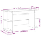 Scrivania Grigio Sonoma 140x50x75 cm in Legno Multistrato