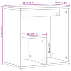 Tavolino Bianco 50x30x50 cm in Legno Multistrato