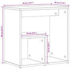 Tavolini 2 pz Rovere Marrone 50x30x50 cm in Legno Multistrato