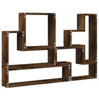 Mensola a Muro Rovere Fumo 96x12x64 cm in Legno Multistrato