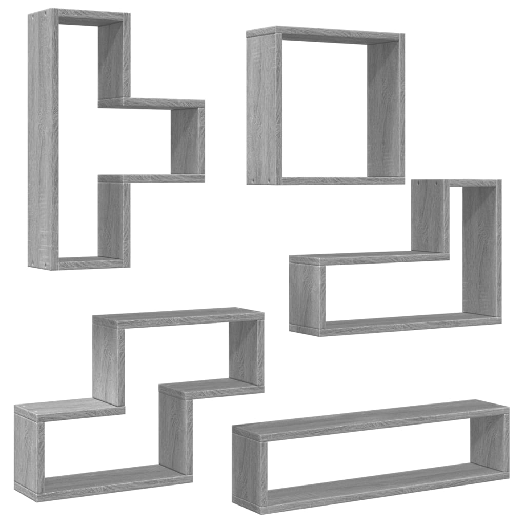 Mensola a Muro Grigio Sonoma 96x12x64 cm in Legno Multistrato