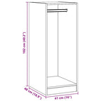 Armadio Grigio Sonoma 48x41x102 cm in Legno Multistrato