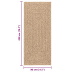 Tappeto ZIZUR 80x200 cm Aspetto Iuta per Interni ed Esterni