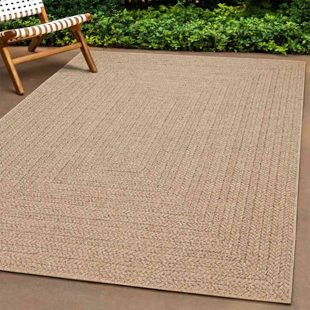 Tappeto ZIZUR 120x120 cm Aspetto Iuta per Interni ed Esterni