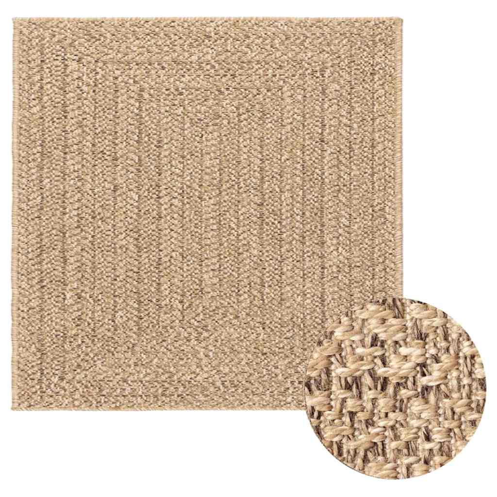 Tappeto ZIZUR 200x200 cm Aspetto Iuta per Interni ed Esterni