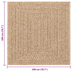 Tappeto ZIZUR 200x200 cm Aspetto Iuta per Interni ed Esterni